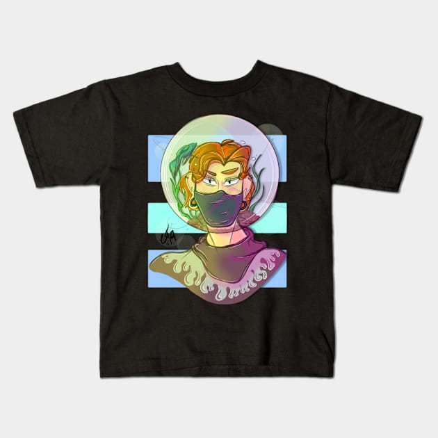 Fishbowl boi Kids T-Shirt by Wafflesart